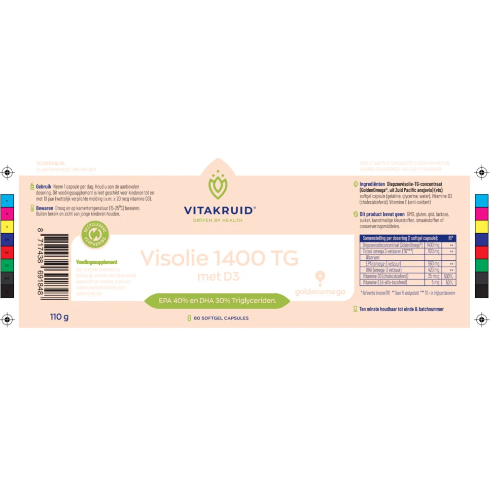 Vitakruid Visolie 1400 TG Met D3 4 Vitakruid Visolie 1400 TG Met D3 - Afbeelding 2