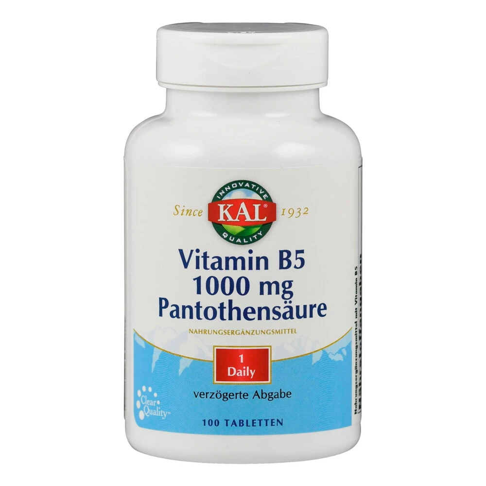 KAL Vitamine B5 1000MG Pantotheenzuur 3 KAL Vitamine B5 1000MG Pantotheenzuur