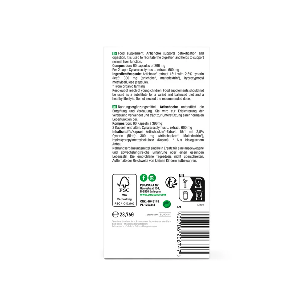 2x Purasana Artisjok Extract 300 Mg 5 2x Purasana Artisjok Extract 300 Mg - Afbeelding 3
