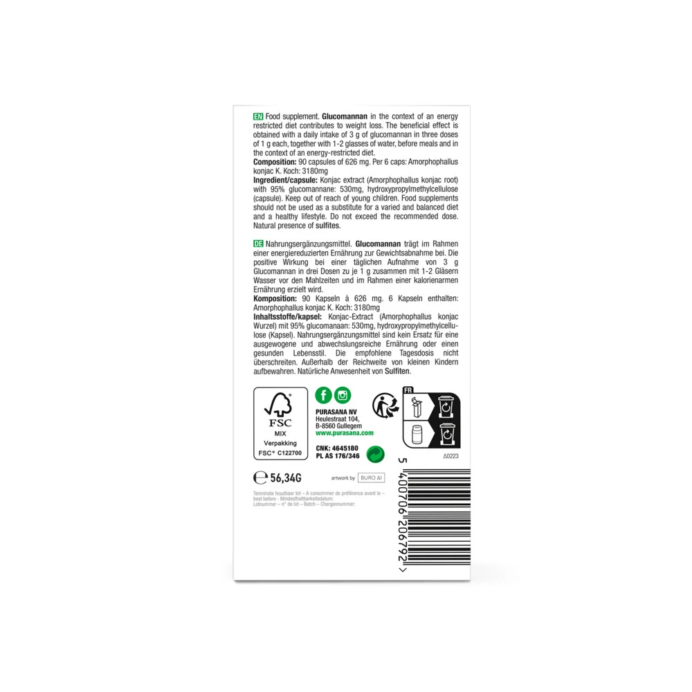 Purasana Konjak Extract 530 Mg 5 Purasana Konjak Extract 530 Mg - Afbeelding 3