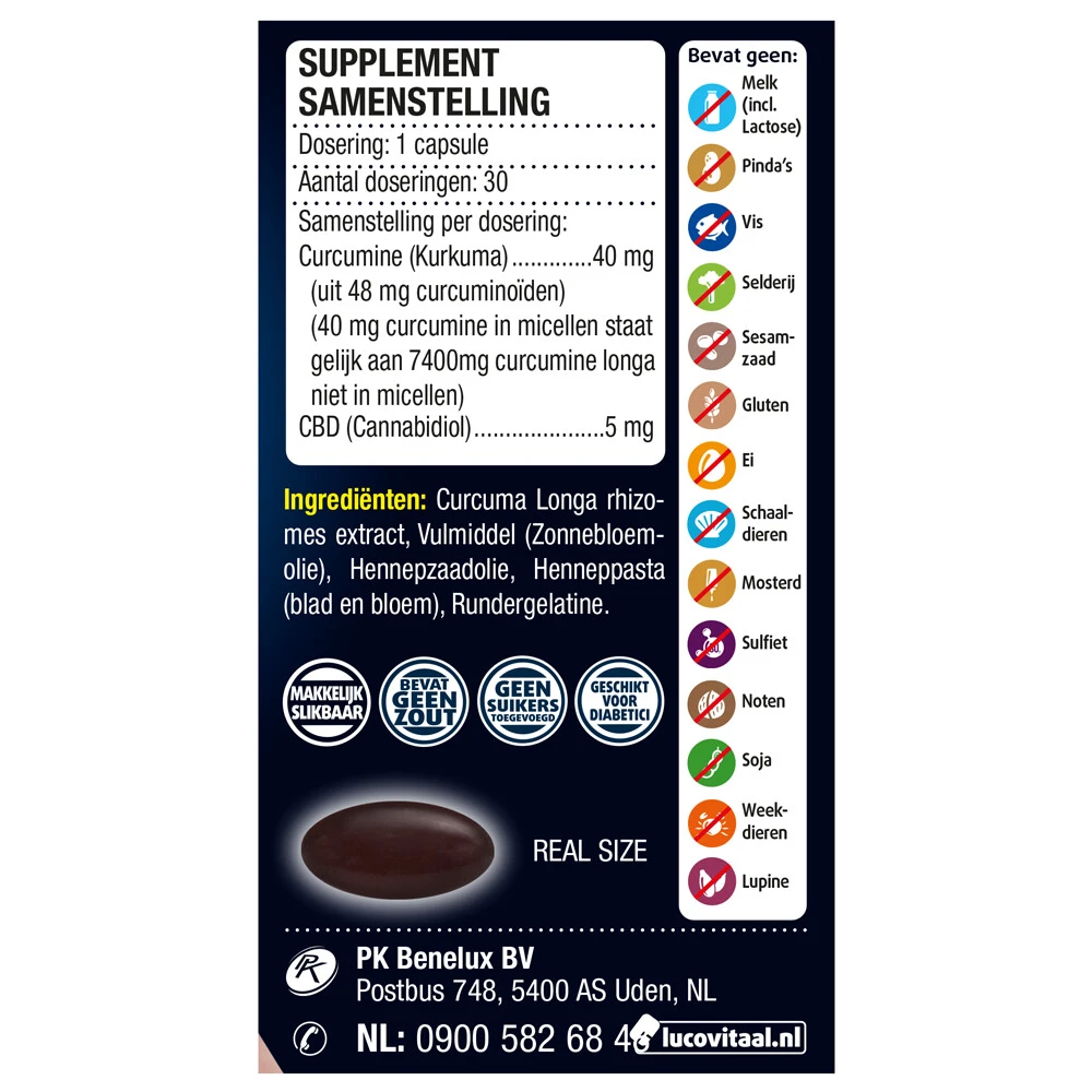 Lucovitaal Curcumine CBD 5 Lucovitaal Curcumine CBD - Afbeelding 3