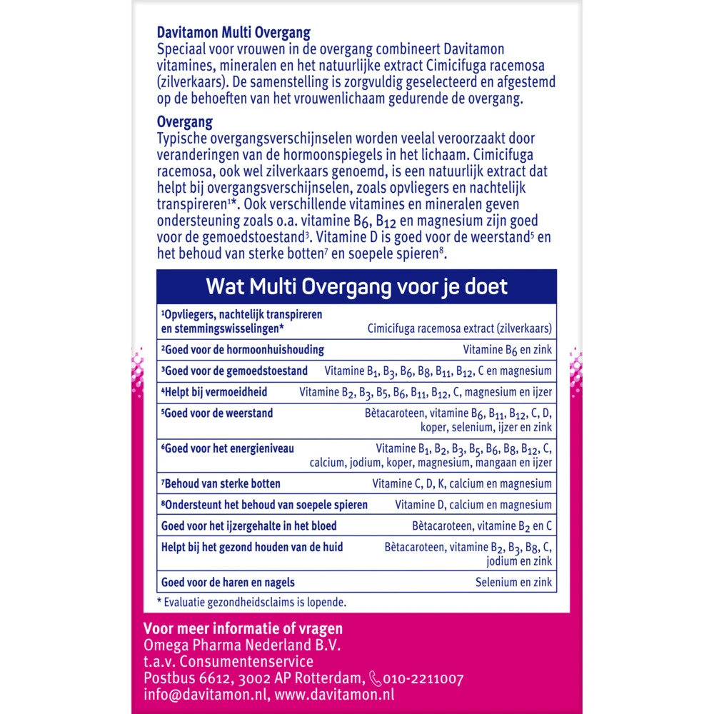 Davitamon Compleet Vrouw Overgang Multivitamine 5 Davitamon Compleet Vrouw Overgang Multivitamine - Afbeelding 3